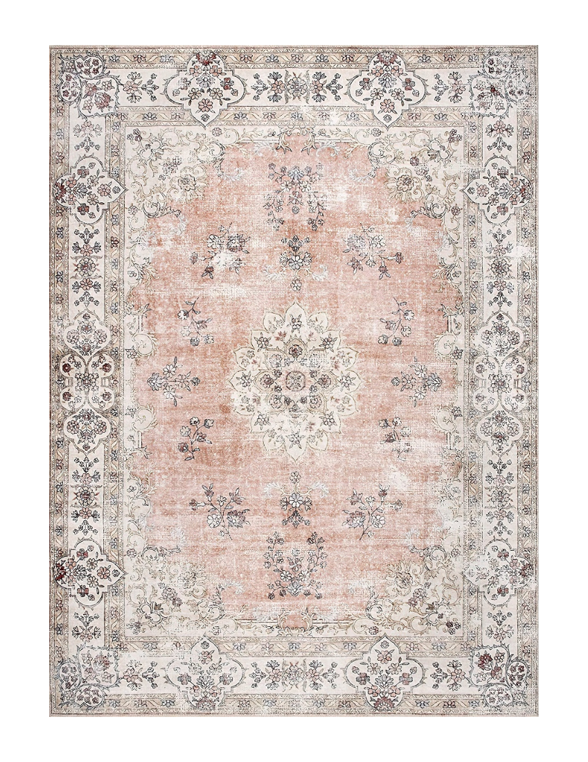 Blossom - Blush Bohemian Vintage Persian Distressed Washable Rug