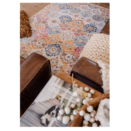 Gypsy's Tale - Patchwork Multi Colour Vintage Distressed Washable Rug CLEARANCE