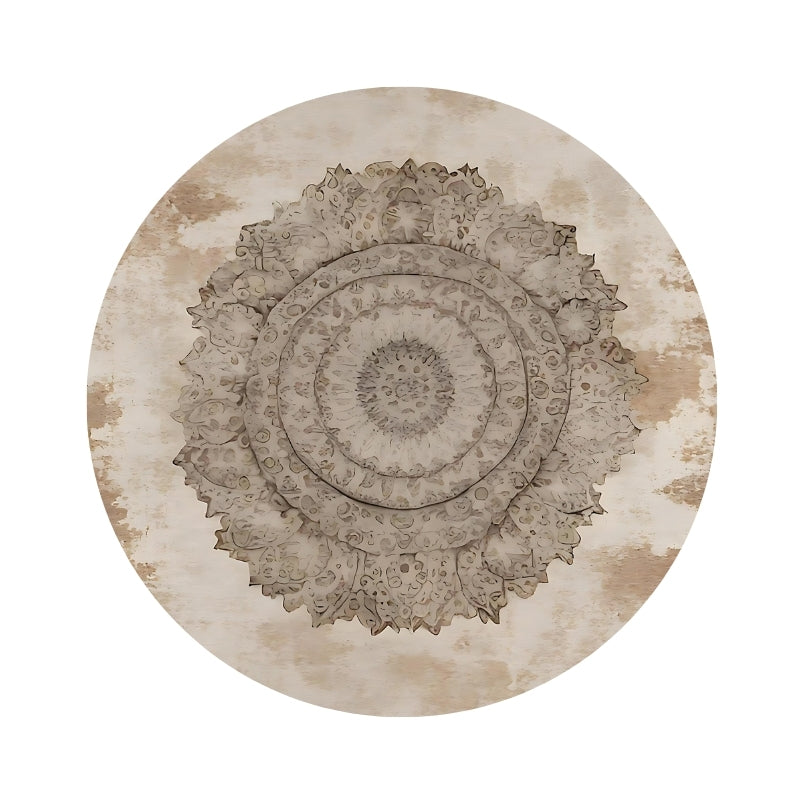 Kala - Cacao Tan & Ivory Mandala Distressed Round