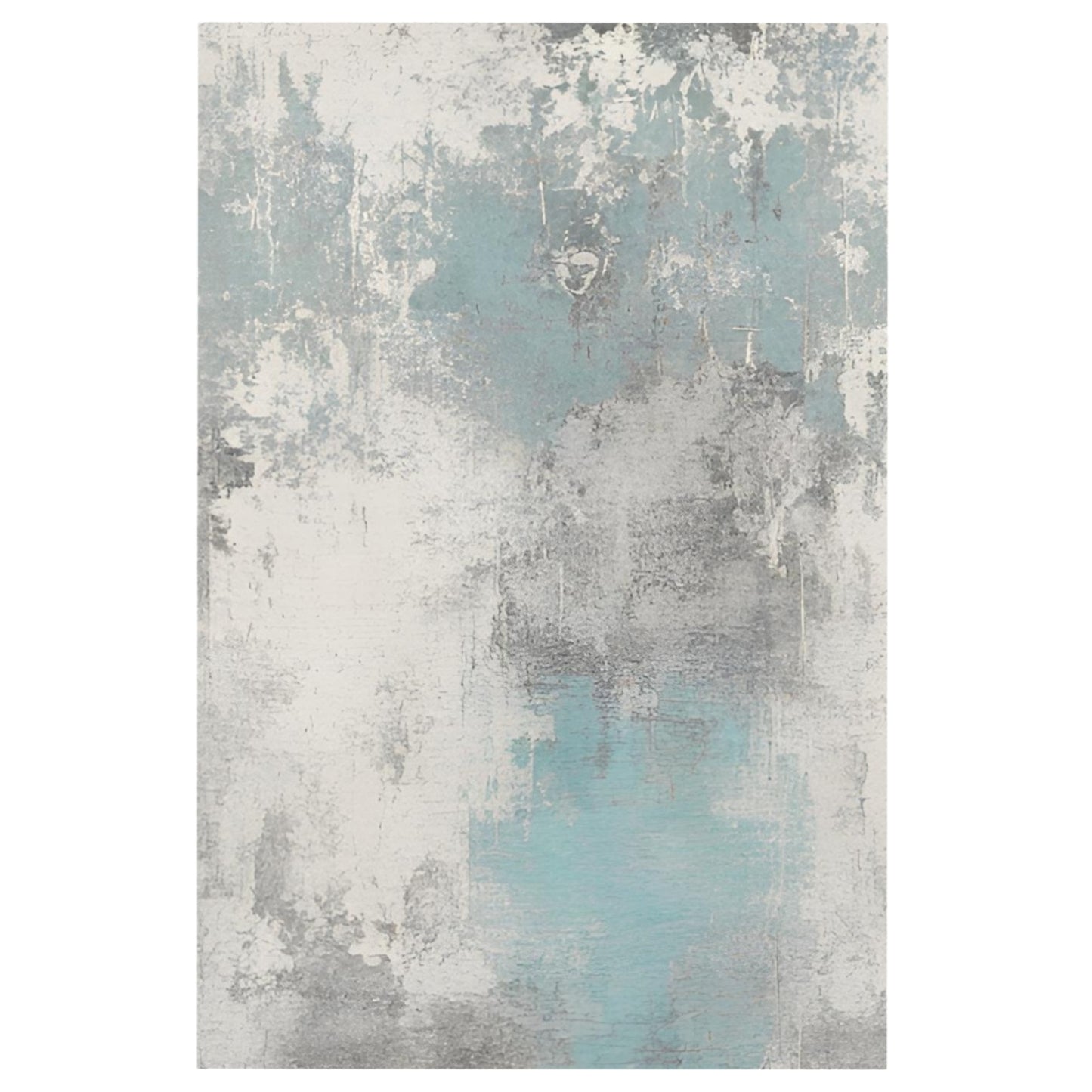 Nova- Modern Steal Blue & Grey Distressed Modern Rug