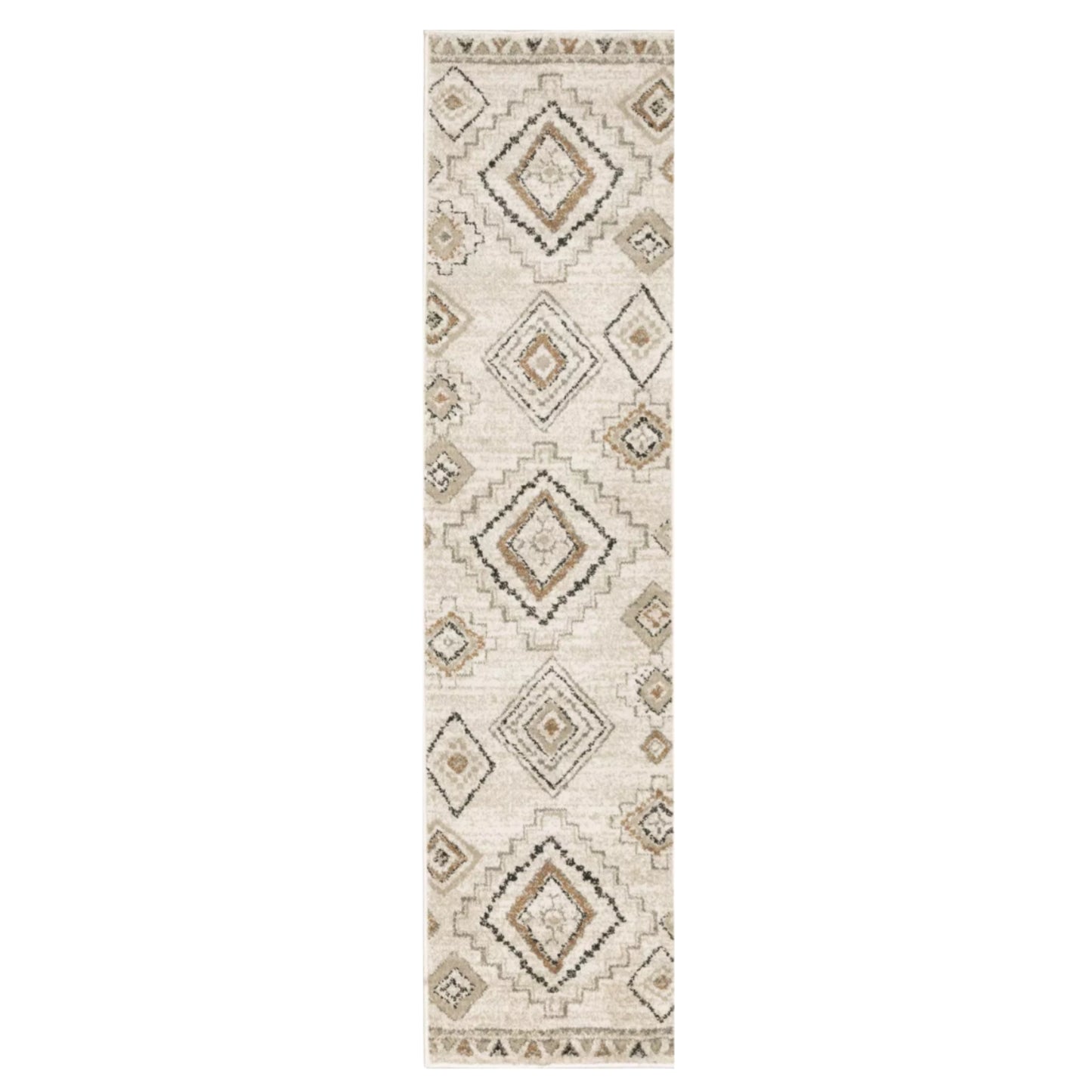 Tusk - Tan & Ivory Tribal Distressed Washable Runner Rug